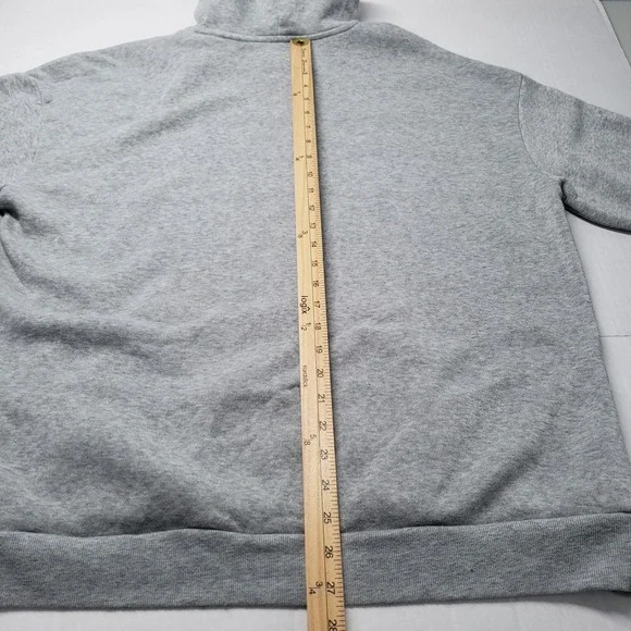 Womens Grey Hoodie XL Cross Print Graphic Hooded Sweatshirt Pullover Trap Goth - Picture 5 of 16